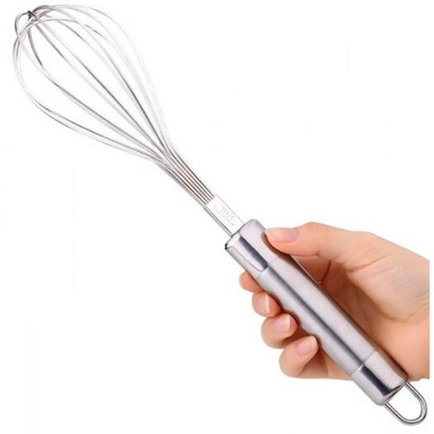 Hand Shake Egg Mixer Square Handle Stainless Steel Eggbeater Silver