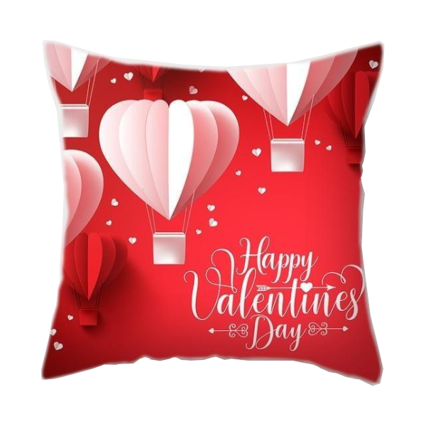 Happy Valentine's Day Red Polyester Decorative Cushion Covers Home