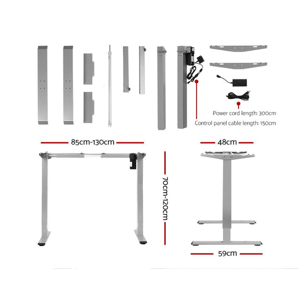 Artiss Standing Desk Sit Motorised Height Adjustable Frame Only Grey
