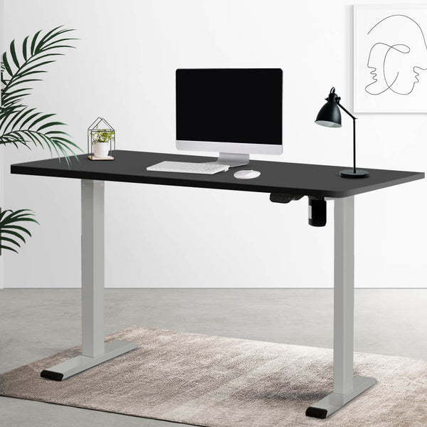 Artiss Electric Standing Desk Motorised Sit Desks Table Grey Black 140Cm