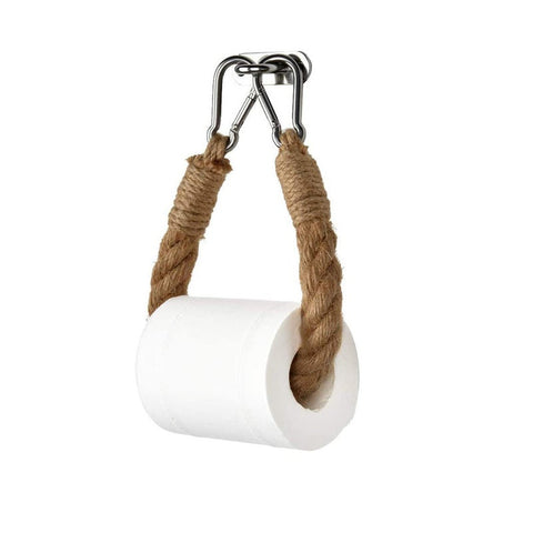 Hemp Rope Creative Roll Holder Puncher Toilet Paper Storage Support Hooks Wholeand
