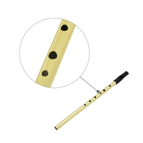6 Hole Flute D Key Tin Penny Whistle Metal Instrument Woodwind Musical Beginners Accessories