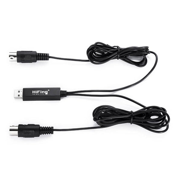 Usb In Out Midi Cable One Interface 5 Pin Line Converter Pc To Music Keyboard Adapter Cord Black