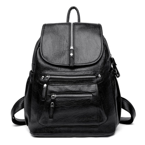High Quality Backpack Pu Leather Female Women Backpacks Travel Luxury Purse For Large Capacity Designer Bag