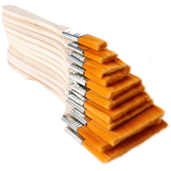 12Pcs/Set Paint Brush Different Sizes Wooden Handle Watercolor Brushes