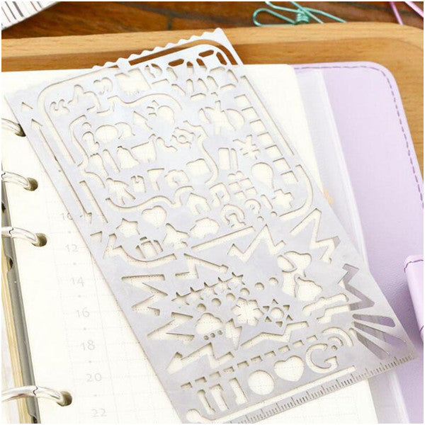 Hollow Stainless Steel Graffiti Template Ruler Stationery School Office Supply