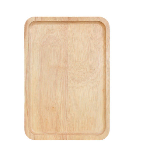 Home Decoration Japanese Rectangle Rubber Wooden Tray Fruit Dishes Tea Plate