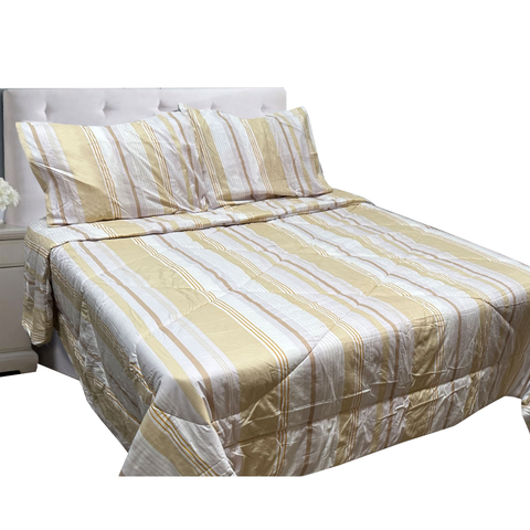 Hotel Living 3 Pce Light Weight Comforter Set Queen/King Oscar Stripes