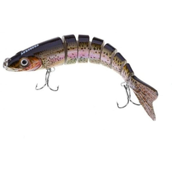 Hs 006 Minnow 8 Sections Fish Bait With Hooks