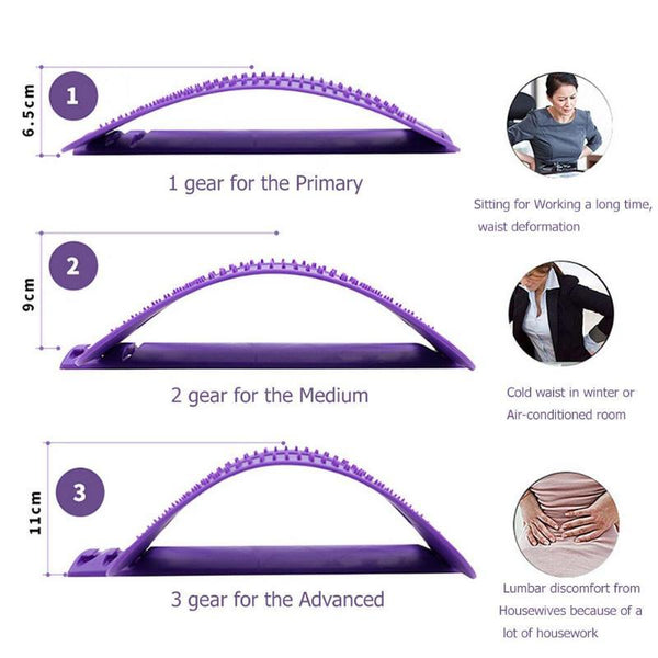 Back Stretch Equipment Massager Fitness Stretching Lumbar Support Relaxation