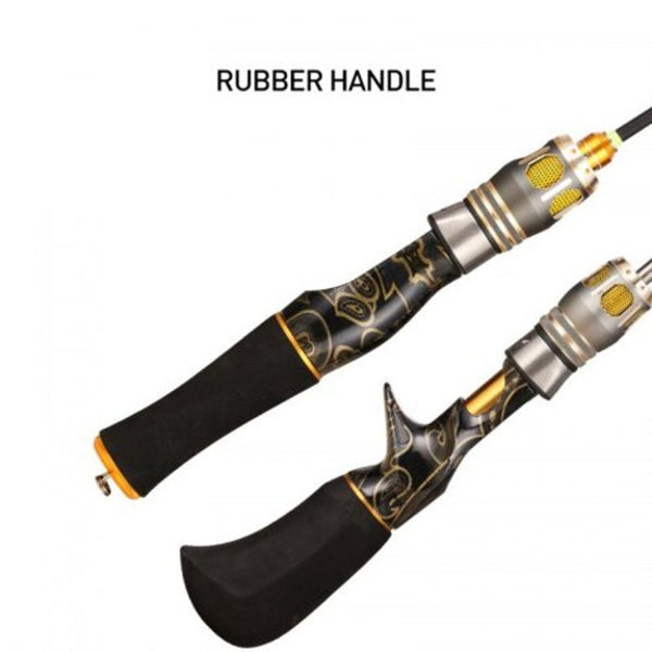 Ice Fishing Rod Ergonomic Design With Rubber Handle High Strength Guide Ring Straight / Gun Shape Black 70Cm