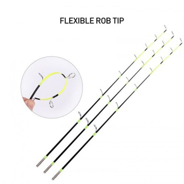 Ice Fishing Rod Ergonomic Design With Rubber Handle High Strength Guide Ring Straight / Gun Shape Black 70Cm