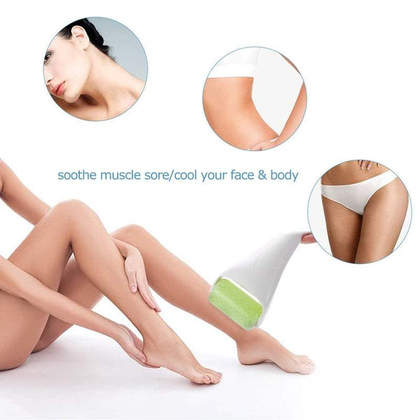 Face Care Ice Skin Roller Body Massage Abs Handle Iced Wheel Prevent Wrinkles Anti Aging Green