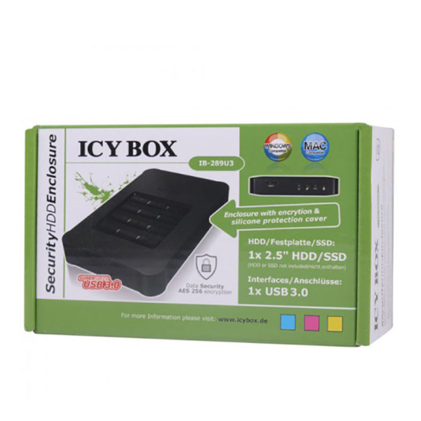 Icy Box Usb 3.0 Keypad Encrypted Enclosure For 2.5" Sata Ssd/Hdd (Ib-289U3)