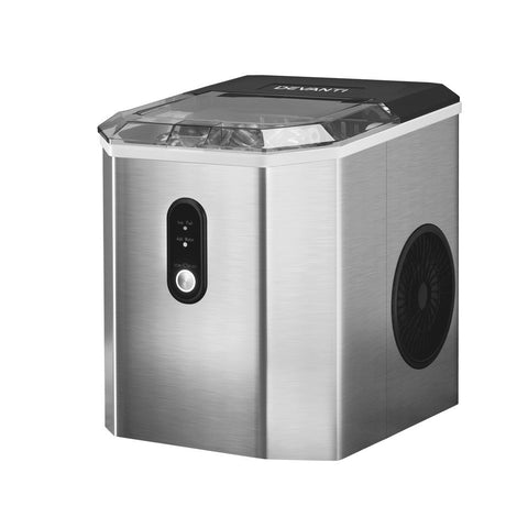 Devanti Portable Ice Maker Machine Cube 12Kg Bar Countertop Stainless Steel
