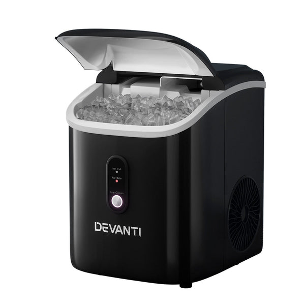 Devanti Portable Ice Maker Machine Nugget Cube 15Kg Bar Countertop