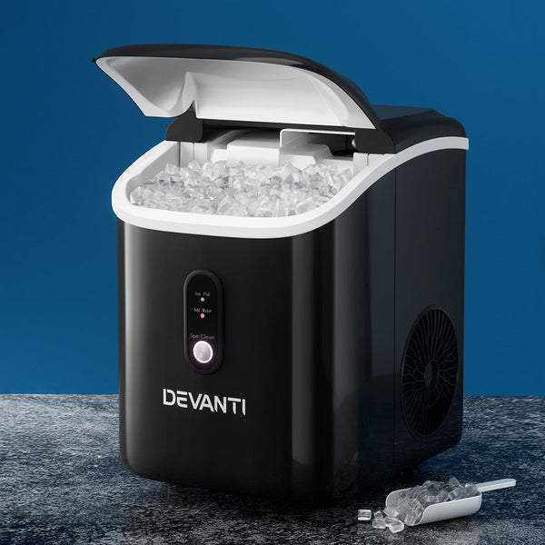 Devanti Portable Ice Maker Machine Nugget Cube 15Kg Bar Countertop