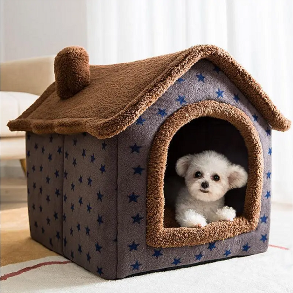 Indoor Soft Warm Plush Dog House Pet Bed
