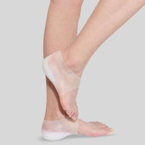 Inside Socks Hidden Heightening Insoles Comfortable Silicone Heel Pad Milk White 3.5Cm