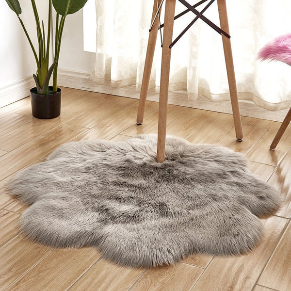 Irregular Artificial Wool Fur Soft Plush Rug Carpet Mat Ver 48