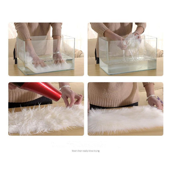 Irregular Artificial Wool Fur Soft Plush Rug Carpet Mat Ver 48