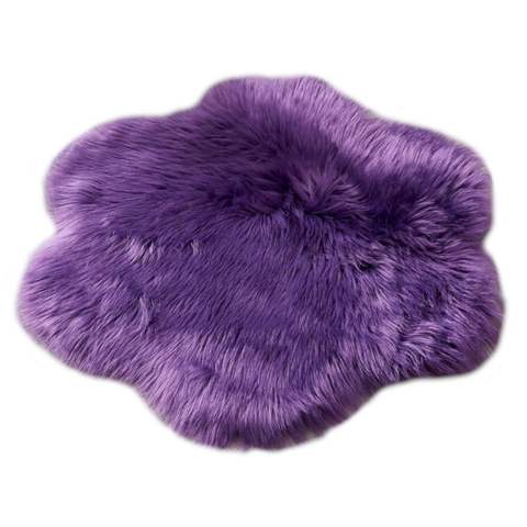 60X60cm Irregular Artificial Wool Fur Soft Plush Rug Carpet Mat Purple