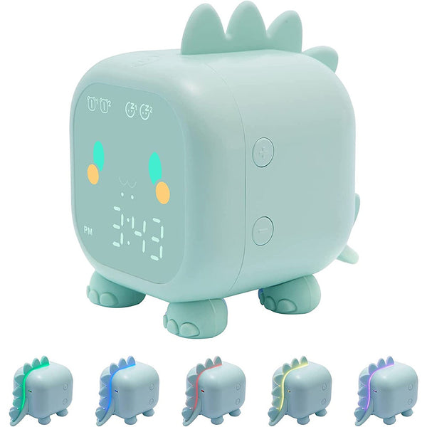 Kids Mini Dinosaur Digital Alarm Clock Toddler Sleep Trainer