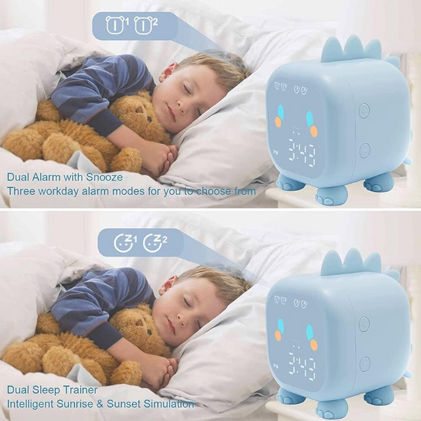 Kids Mini Dinosaur Digital Alarm Clock Toddler Sleep Trainer