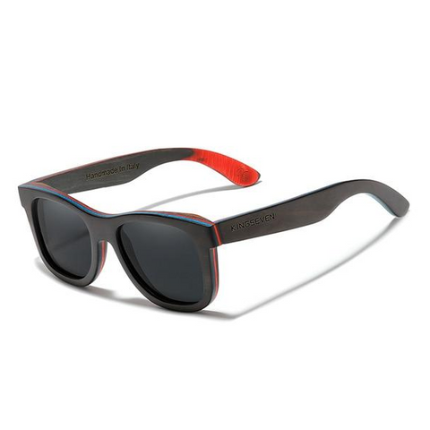 Black Handmade Natural Wooden Sunglasses Polarized Gradient Lens