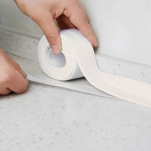 Kitchen Bathroom Self Adhesive Wall Seal Ring Tap Water Resistant Mold Proof White