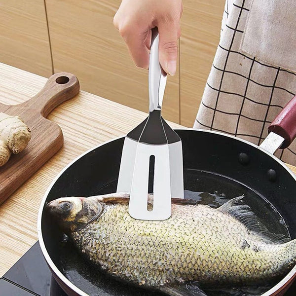 Stainless Steel Frying Clamp Pizza Steak Spatula Clip Kitchen Tools