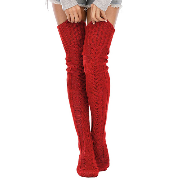 Knitted Socks Over The Knee Lengthened Stockings