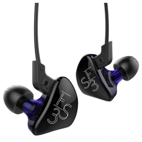 Es3 In Ear Detachable Hifi Earphones Black And Purple Without Line Control