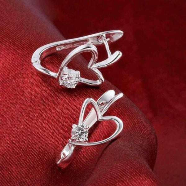 Ladies Fashion Crystal Luxury Classic Cubic Zirconia Earrings Gift Silver