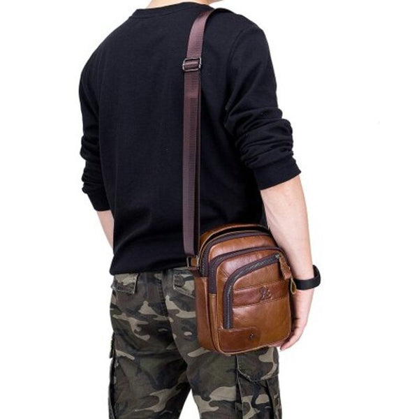 Men's Fashion Small Crossbody Bag Brown