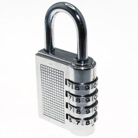 Large Zinc Alloy 4 Digit Code Lock Security Anti Theft Padlock Luggage 17B Silver