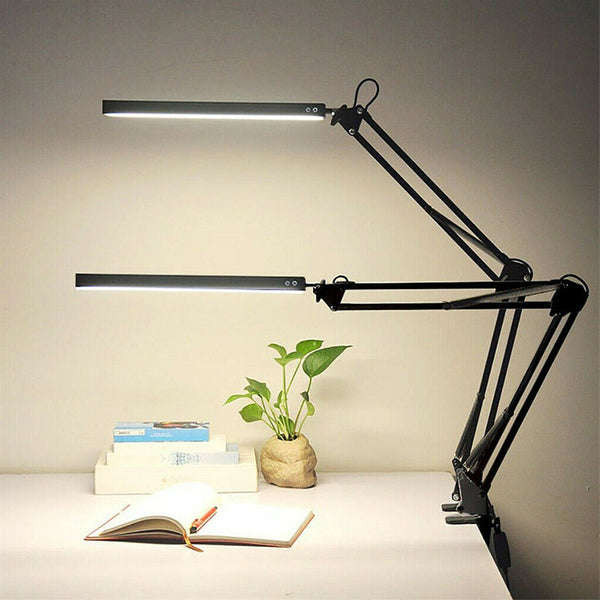 Foldable Long-Arm Led Desk Lamp With Eye Protection, Usb Charging, And Universal Clip For Reading Desktop Use