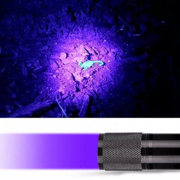 Led Multifunction Uv Flashlight Fluorescence Detection Pen Black