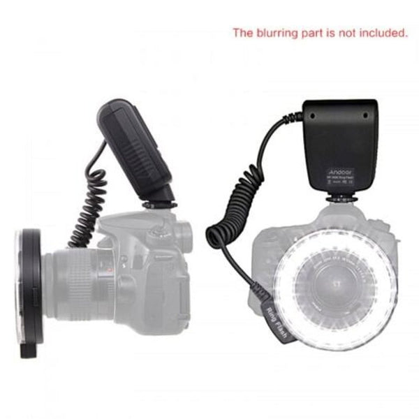 Led Ring Flash Light Speedlight For Nikon Canon Olympus Pentax Fujifilm Dslr Cameras Shoe Black