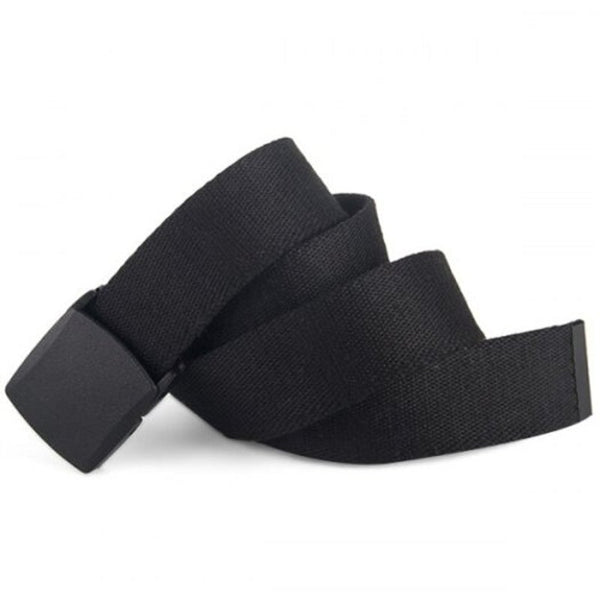 Leisure Canvas Braided Belt Without Metal Buckle Black