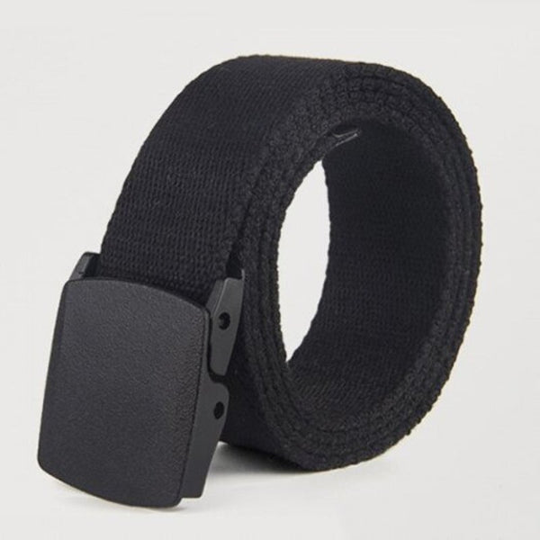 Leisure Canvas Braided Belt Without Metal Buckle Black
