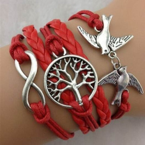 Life Tree Pigeon Infinity Layered Bracelet As The Picture