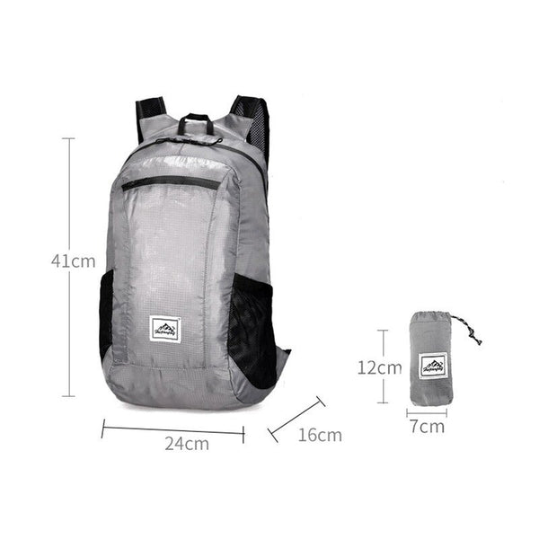 Lightweight Portable Foldable Backpack Black