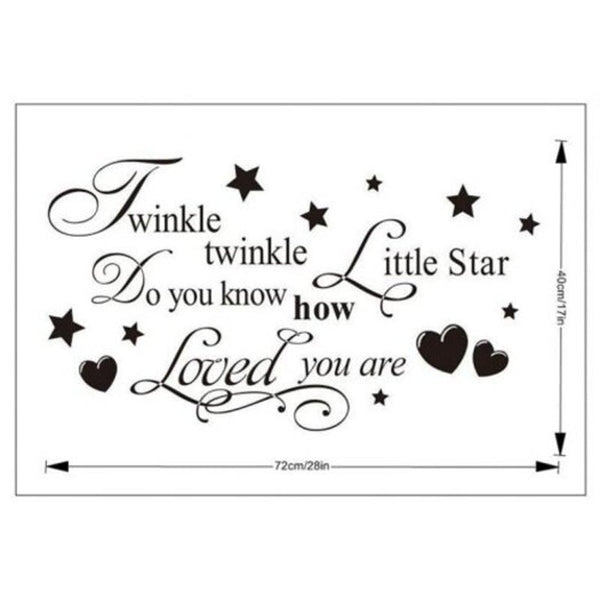 Little Star Lyrics Patterned Wall Sticker Black