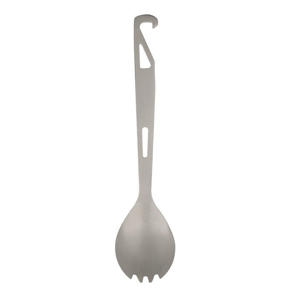Lixada Titanium Spork With Bottle Opener Lightweight Dinner Tableware Travel Spoon Fork