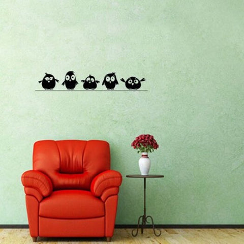 Lovely Birds Pattern Decorative Wall Sticker Black 5710Cm