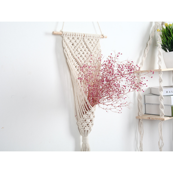 Macrame Boho Hanging Flower Basket Woven Wall Vase Home Decor