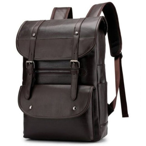 Male Large Capacity British Style Trend Wild Business Backpack Deep Coffee