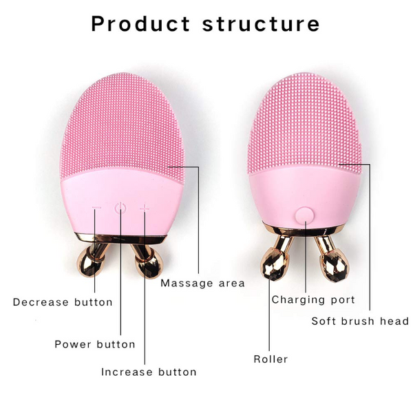Massager For Face Electric Silicone Make Up Remover Brush Ultrasonic Facial Deep Cleaning Brushes