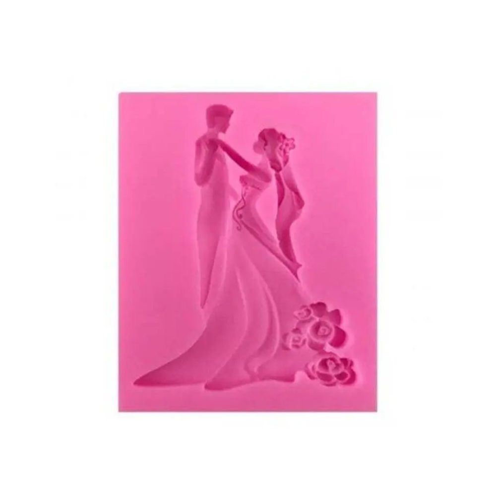 Mcyh Yc12 Romantic Bride Bridegroom Silicone Cake Mold 1Pc Pink
